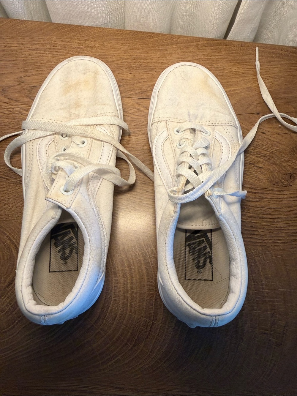 Vans Old Skool White Low Top Sneakers Classic Casual Size 7 - Picture 5 of 7